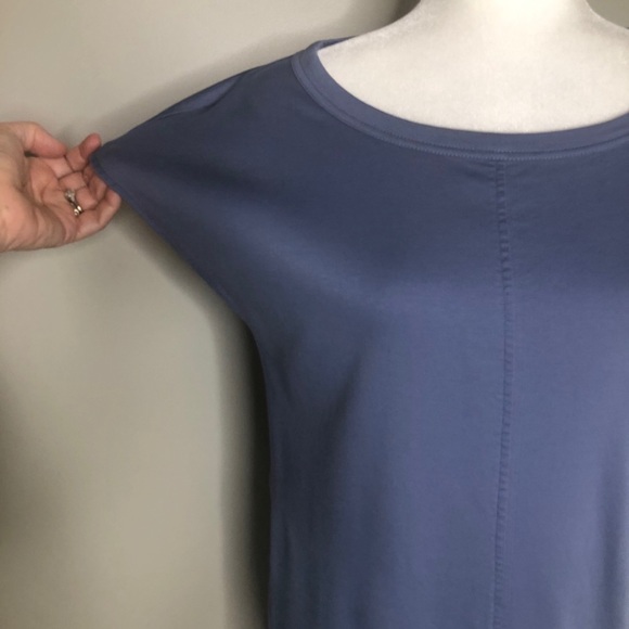 COPY - Everlane The Luxe Cotton blue Side-Slit Tee Dress - Picture 8 of 10